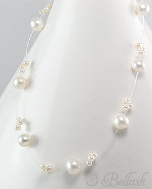 Collar Artesanal, 18" L de Perlas de Agua Dulce y Plata Ley 925 - Freshwater Pearls and 925 Sterling Silver Handmade Necklace, 18" L - ID: 25382272 Bellash