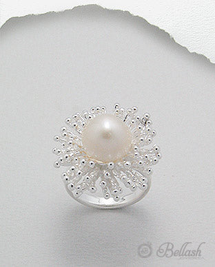 Anillo Artesanal de Plata Ley 925 y Perla de Agua Dulce - 925 Sterling Silver and Freshwater Pearl Handmade Ring - ID: 25382320 Bellash