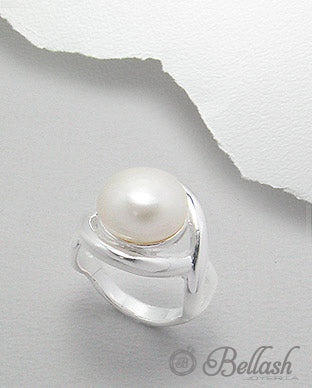 Anillo Artesanal de Plata Ley 925 y Perla de Agua Dulce - 925 Sterling Silver and Freshwater Pearl Handmade Ring - ID: 25382344 Bellash