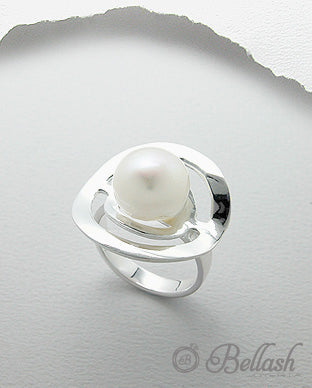 Anillo Artesanal de Plata Ley 925 y Perla de Agua Dulce - 925 Sterling Silver and Freshwater Pearl Handmade Ring - ID: 25382422 Bellash