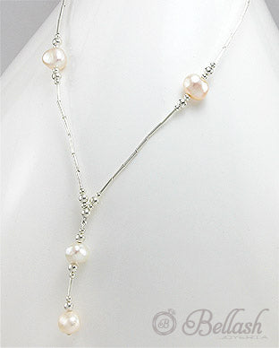 Collar Artesanal, 16" L de Plata Ley 925 y Perlas de Agua Dulce - 925 Sterling Silver and Freshwater Pearls Handmade Necklace, 16" L - ID: 28513113 Bellash
