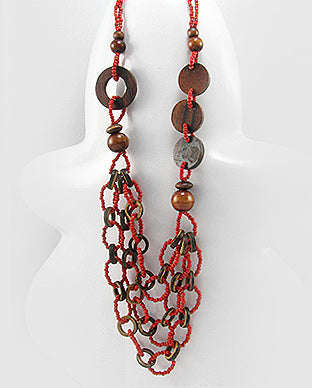 Collar Artesanal de Madera y Plastico - Wood and Plastic Handmade Necklace - ID: 48576488 Bellash