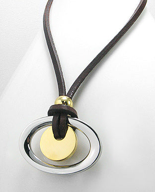 Collar Artesanal de Cuero Trenzado y Acero Inoxidable - Braided Leather and Stainless Steel Handmade Necklace - ID: 78852410 Bellash